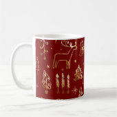 Rote und goldene Weihnachtskaffee-Tasse Kaffeetasse (Links)