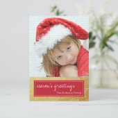 Rote und goldene Weihnachtskarte Einladung (Stehend Vorderseite)