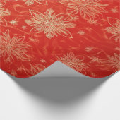 Rote und goldene Weihnachtsmuster Geschenkpapier (Ecke)