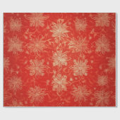 Rote und goldene Weihnachtsmuster Geschenkpapier (Flach)