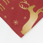 Rote und goldene Weihnachtsrinder Fleecedecke (Ecke)