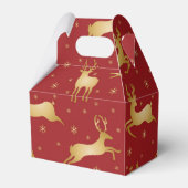 Rote und goldene Weihnachtsrinder Geschenkschachtel (Rückseite)