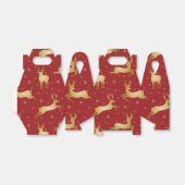 Rote und goldene Weihnachtsrinder Geschenkschachtel (Ungefaltet)