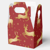 Rote und goldene Weihnachtsrinder Geschenkschachtel (Geöffnet)