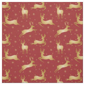 Rote und goldene Weihnachtsrinder Stoff (Muster)