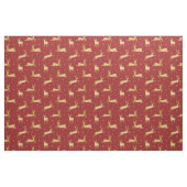 Rote und goldene Weihnachtsrinder Stoff (Fat Quarter (45,7 x 55,9 cm))