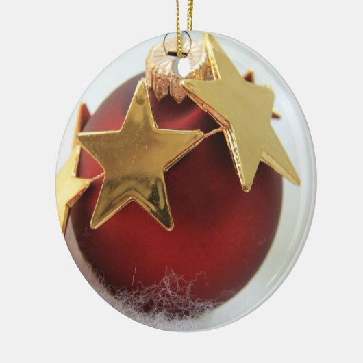 Rote und goldene Weihnachtsschmuck (Links)