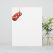 Rote und goldene Weihnachtsschmuck Briefbogen (Stehend Vorderseite)