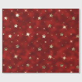 Rote und goldene Weihnachtsstars aus Metall - Imit Geschenkpapier (Flach)
