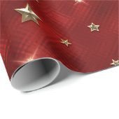 Rote und goldene Weihnachtsstars aus Metall - Imit Geschenkpapier (Rolleneckpunkt)