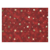 Rote und goldene Weihnachtsstars aus Metall - Imit Tischdecke (Vorderseite (Horizontal))