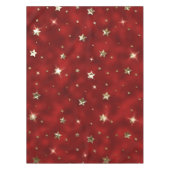 Rote und goldene Weihnachtsstars aus Metall - Imit Tischdecke (Vorderseite)