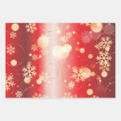 Rote und goldene Weihnachtswunder Geschenkpapier Set (Vorderseite)