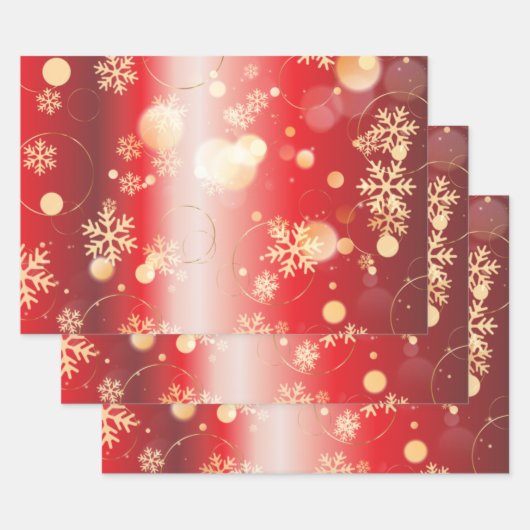 Rote und goldene Weihnachtswunder Geschenkpapier Set (Set)