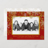 Rote und goldene Weihnachtszeit Foto Postkarte (Vorne/Hinten)