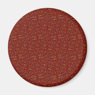 Rote und goldfarbene Extravagante Blütenweine Magnet
