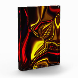 Rote und goldgelbe Linien auf dunklem Hintergrund Fotoblock