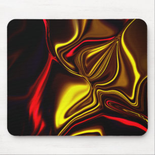 Rote und goldgelbe Linien auf dunklem Hintergrund Mousepad