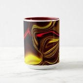 Rote und goldgelbe Linien auf dunklem Hintergrund Tasse (Zentrum)