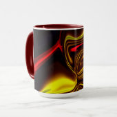 Rote und goldgelbe Linien auf dunklem Hintergrund Tasse (Vorderseite Links)