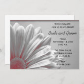 Rote und Graue Blumen Highlights Engagement Party Einladung (Vorne/Hinten)