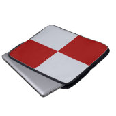Rote und graue eckige Rechtecke Laptop-Sieb Laptopschutzhülle (Vorne Knopf)