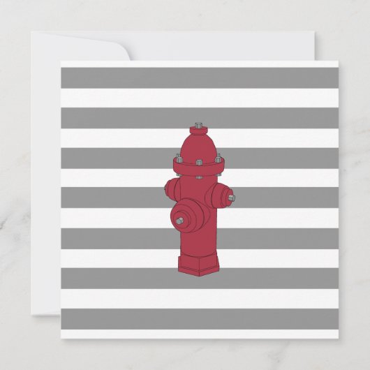 Rote und graue Feuerwehrfahrzeuge Einladung zum Ge (Rückseite)