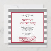 Rote und graue Feuerwehrfahrzeuge Einladung zum Ge (Vorderseite)