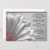 Rote und graue Flora Highlights Brautparty Einladung (Vorne/Hinten)