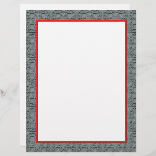 Rote und graue Grenzbriefe 8,5 Zoll x 11 Zoll (Vorne/Hinten)