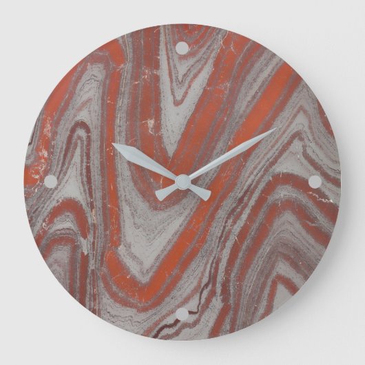 Rote und graue Imitate Sandstone Große Wanduhr (Vorderseite)