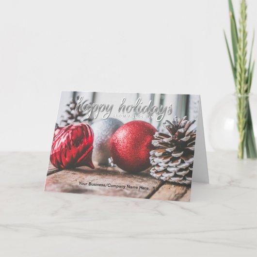 Rote und graue Ornamente Weihnachten (Vorderseite)