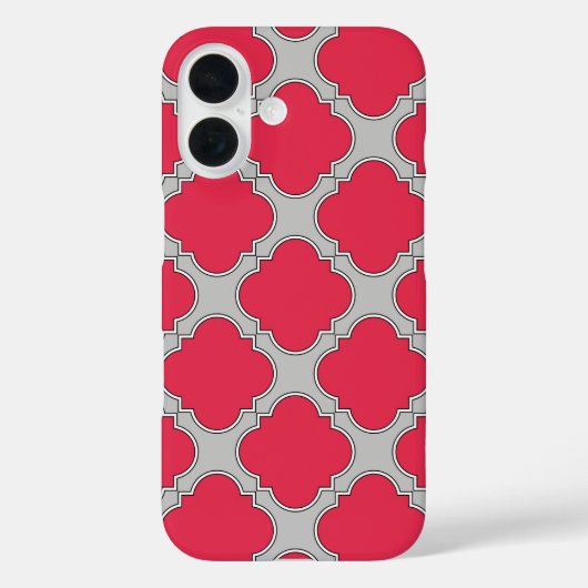 Rote und graue Quatrefolien Case-Mate iPhone Hülle (Rückseite)
