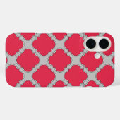 Rote und graue Quatrefolien Case-Mate iPhone Hülle (Rückseite (Horizontal))