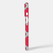 Rote und graue Quatrefolien Case-Mate iPhone Hülle (Rückseite / Links)