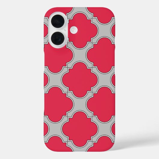 Rote und graue Quatrefolien Case-Mate iPhone Hülle (Rückseite)