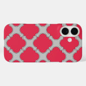 Rote und graue Quatrefolien Case-Mate iPhone Hülle (Rückseite (Horizontal))