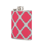 Rote und graue Quatrefolien Flachmann (Links)