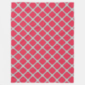 Rote und graue Quatrefolien Fleecedecke (Vorderseite)