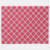 Rote und graue Quatrefolien Fleecedecke (Vorderseite (Horizontal))