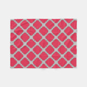 Rote und graue Quatrefolien Fleecedecke (Vorderseite (Horizontal))