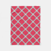 Rote und graue Quatrefolien Fleecedecke (Vorderseite)