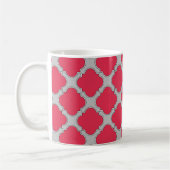 Rote und graue Quatrefolien Kaffeetasse (Links)