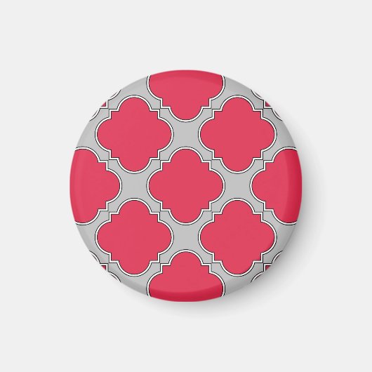 Rote und graue Quatrefolien Magnet (Vorne)