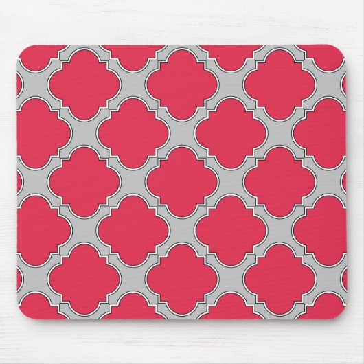 Rote und graue Quatrefolien Mousepad (Vorne)