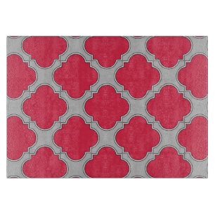 Rote und graue Quatrefolien Schneidebrett