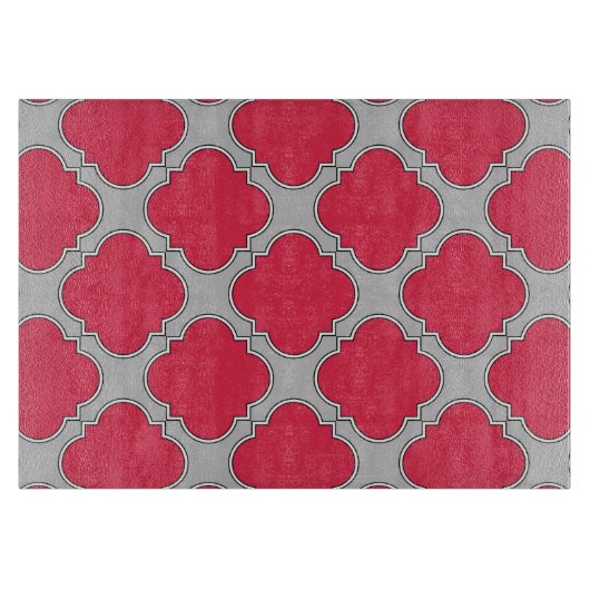 Rote und graue Quatrefolien Schneidebrett (Vorderseite)