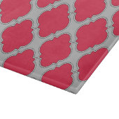 Rote und graue Quatrefolien Schneidebrett (Ecke)