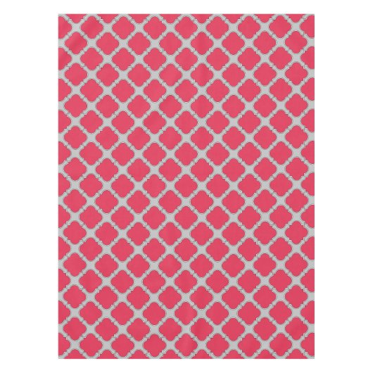 Rote und graue Quatrefolien Tischdecke (Vorderseite)