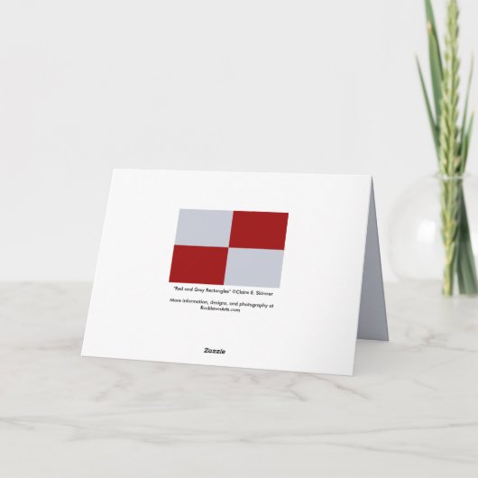 Rote und graue Rechtecke Dankeskarte (Rückseite)